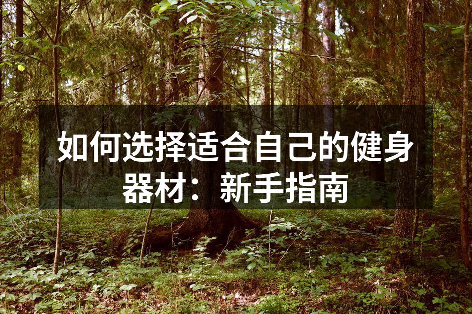 如何选择适合自己的健身器材：新手指南