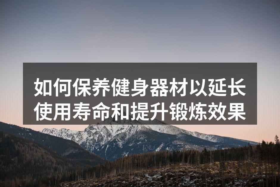 如何保养健身器材以延长使用寿命和提升锻炼效果